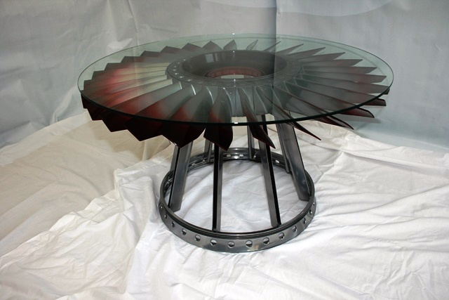 Rolls Royce Jet Fan Blade coffee table red fans5